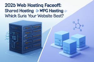 Two server rooms with glowing blue lights and technological equipment