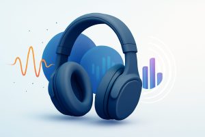 Modern over-ear headphones with cushioned ear pads and sleek design