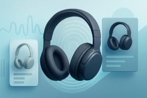 A pair of sleek over-ear headphones with adaptive noise-cancelling technology