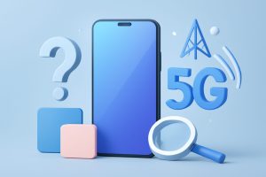 Futuristic smartphones arranged in a sleek modern display