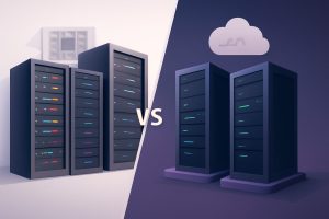 Two contrasting servers representing shared and VPS hosting