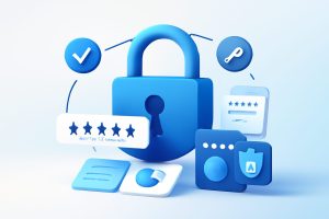 Digital lock over a secure virtual background with binary code