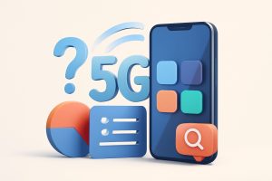 Modern 5G smartphones displayed together on a sleek surface