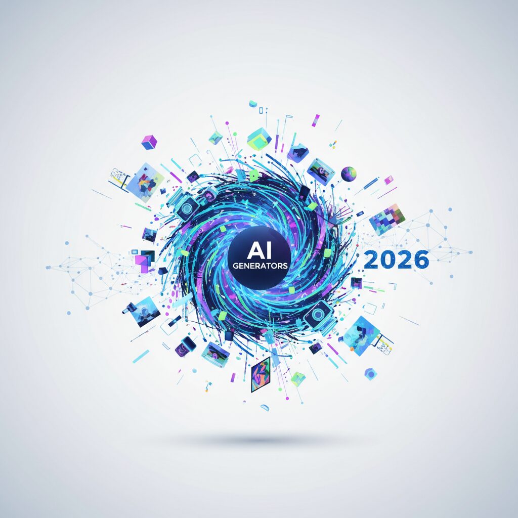 A futuristic digital workspace with a professional interacting with multiple holographic screens displaying various high-quality AI-generated images.