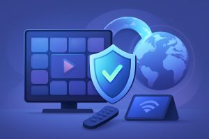 Person using a laptop with streaming services on screen