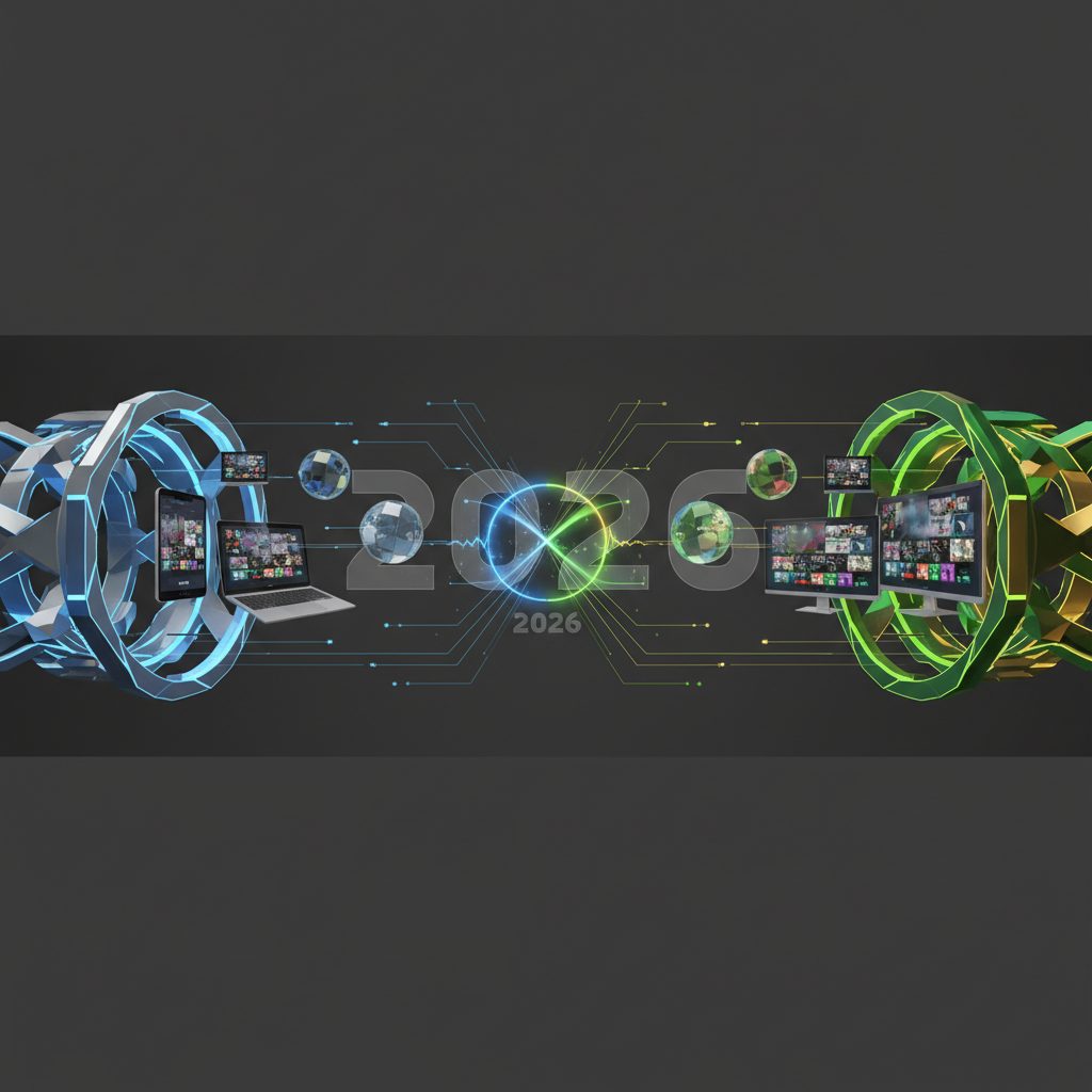A conceptual split image with two abstract, glowing digital pathways against a dark background, representing a choice between two different VPNs.