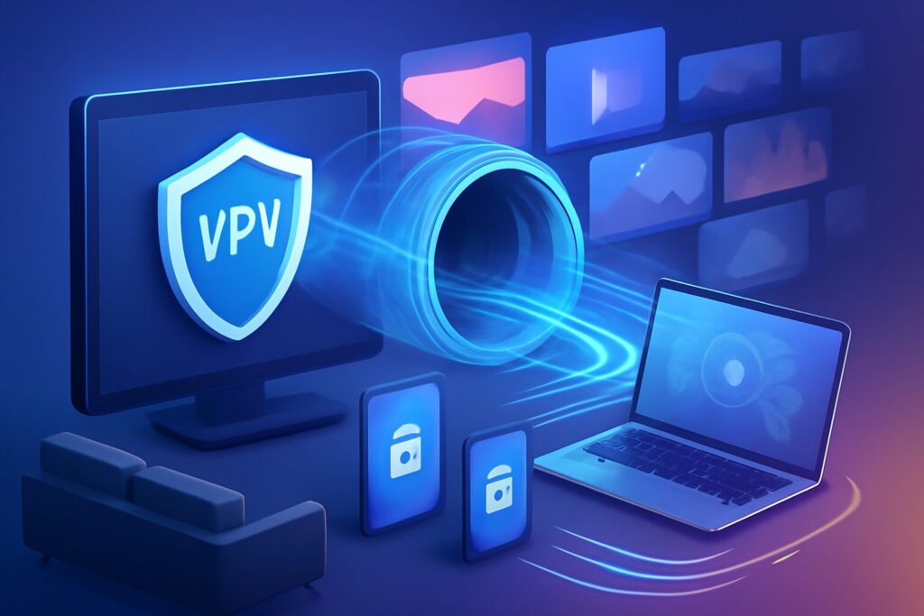 Digital bar graph comparing various VPN services with visual data