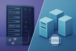 Two servers side by side representing shared and VPS hosting