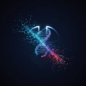 A sleek, futuristic quantum computer glowing with intricate circuitry, surrounded by a subtle digital network overlay, symbolizing both innovation and potential risk.