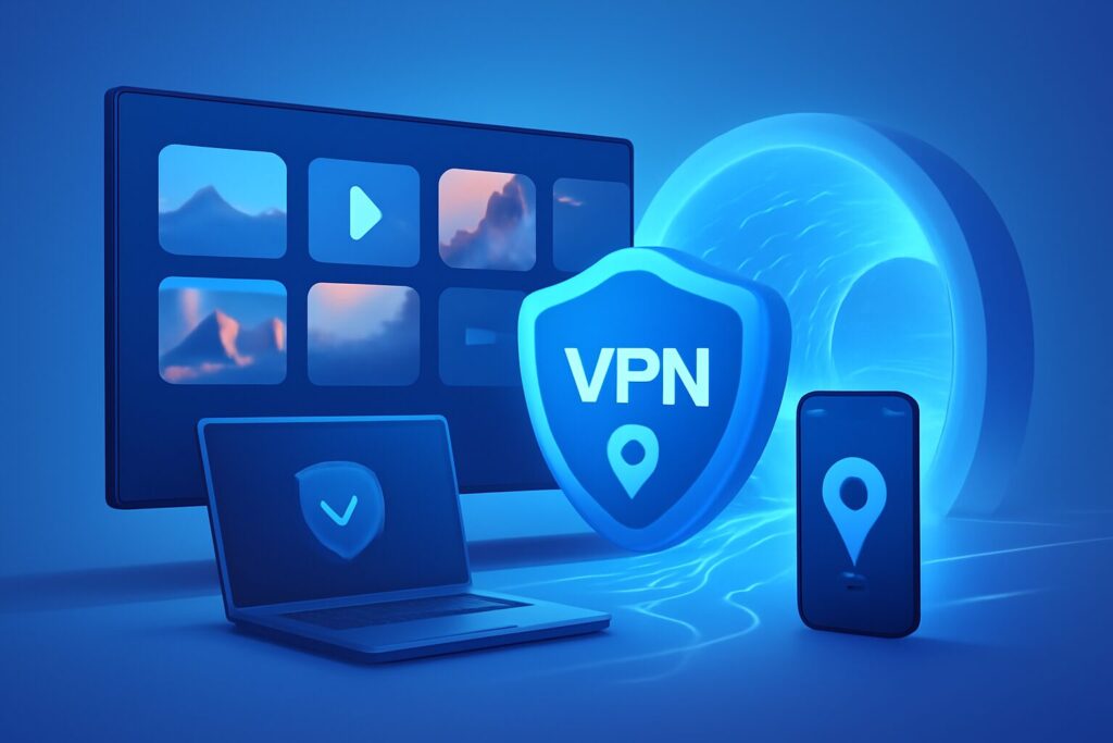 User streaming content online with multiple devices and global connections