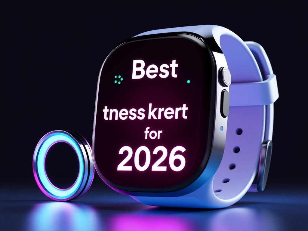 A sleek black fitness tracker with a vibrant screen showing heart rate and GPS data on a white background