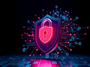 Secure digital fortress with encrypted data and cybersecurity tools