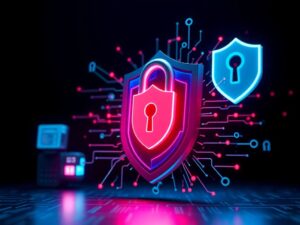 Network security monitoring dashboard with cyber threat indicators and real-time analytics