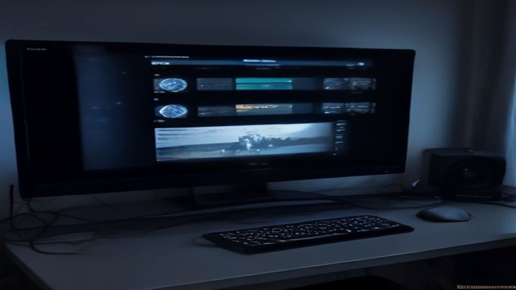 A sleek row of affordable gaming monitors displayed on a textured table, each showing vibrant colors and showcasing ergonomic stands