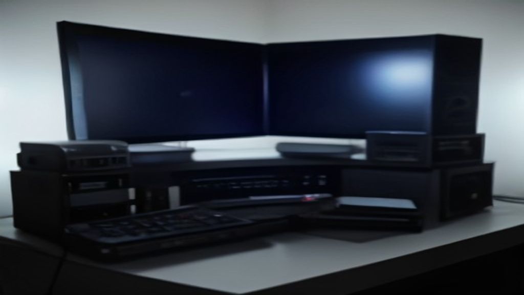 Professional workspace with dual monitors displaying performance metrics and code optimization dashboards in a modern office environment