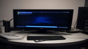 A high‑resolution gaming PC display showing a Switch 2 emulator window with a library of games listed on the side