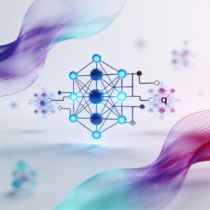 A futuristic lab with quantum computers, glowing quantum circuits, and digital data streams representing breakthroughs in 2026