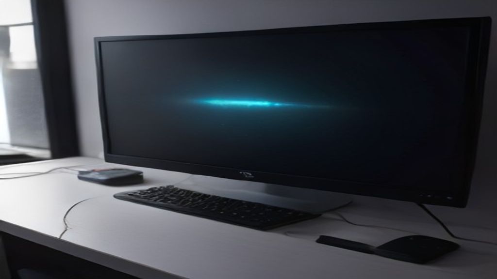 Futuristic Quantum Gaming PC tower glowing neon blue, sleek black desk, dual ultrawide monitors, mechanical keyboard, soft ambient lighting, clean 3:2 hero composition, professional blog style
