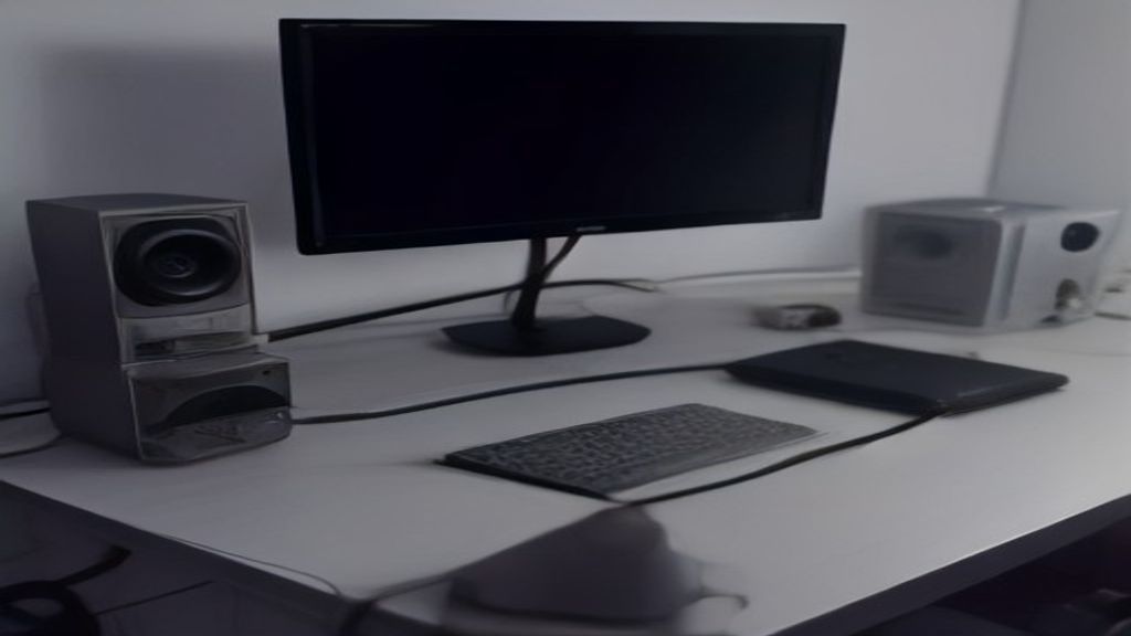 A modern workspace with dual monitors displaying performance dashboards, code editors, and system analytics graphs on a clean desk