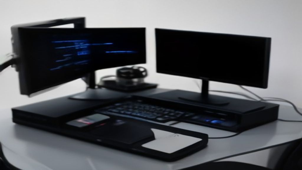 A high-tech server room with glowing blue LEDs, sleek CPU chips, and a performance graph overlay on a digital dashboard