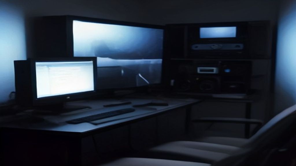 Modern tech workspace with dual monitors displaying performance graphs, server metrics and optimization analytics