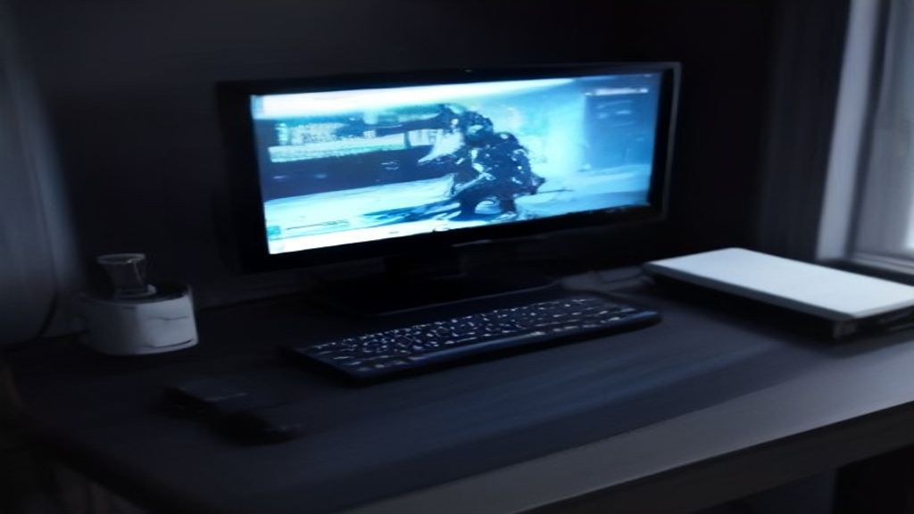 A modern workspace with multiple monitors displaying performance analytics dashboards and optimization charts against a clean background