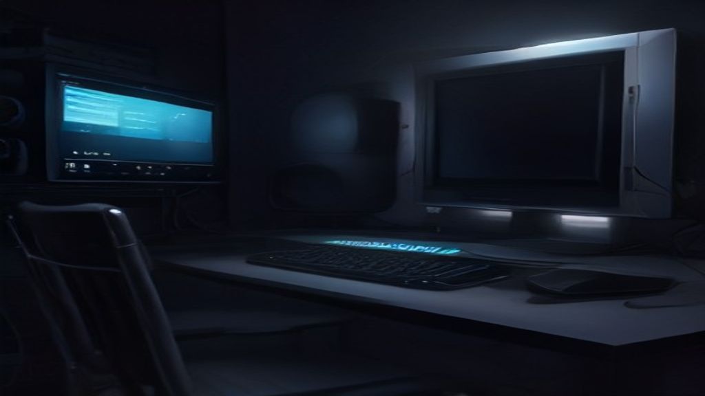 A modern server room with glowing performance metrics, code snippets on screens, and optimized network infrastructure in a sleek, professional environment