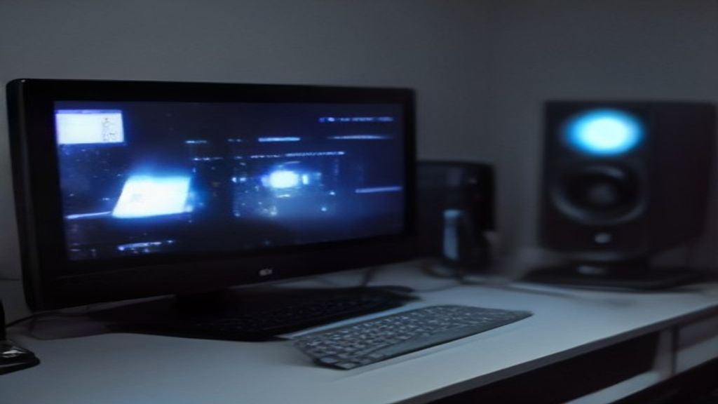 A modern workspace with a large monitor showing real-time performance graphs and a sleek keyboard under soft lighting.
