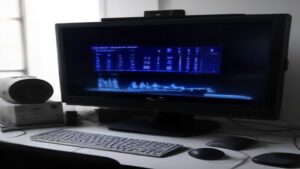 Two sleek laptops side by side on a desk, one branded with Snapdragon, the other with Intel logo, both illuminated under studio lighting.