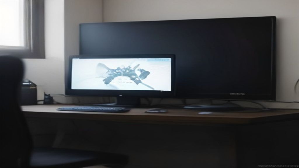 A minimalist desk features three high-end 4K gaming monitors displaying vibrant test patterns with ambient RGB backlighting