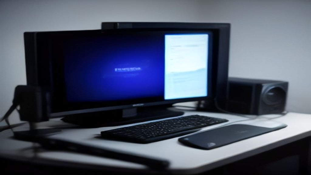 A desk with a compact gaming PC, LED lighting, a monitor showing a game, and peripherals