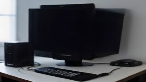 High-performance workstation showcasing AI accelerators, SSD storage, and advanced cooling in a clean desk setup