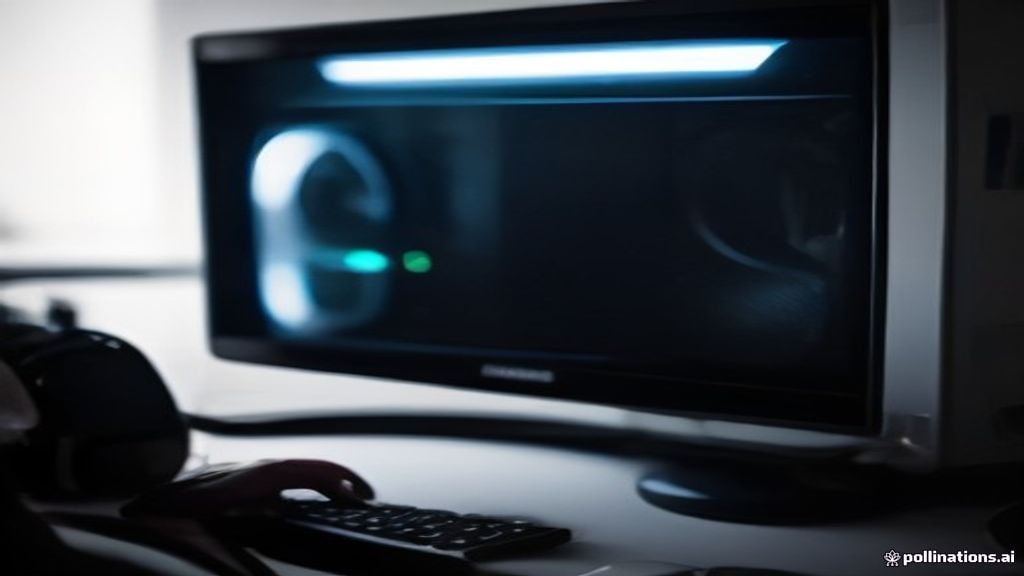 Slim silver gaming laptop on a dark desk with cool blue lighting and benchmark graphs in the background