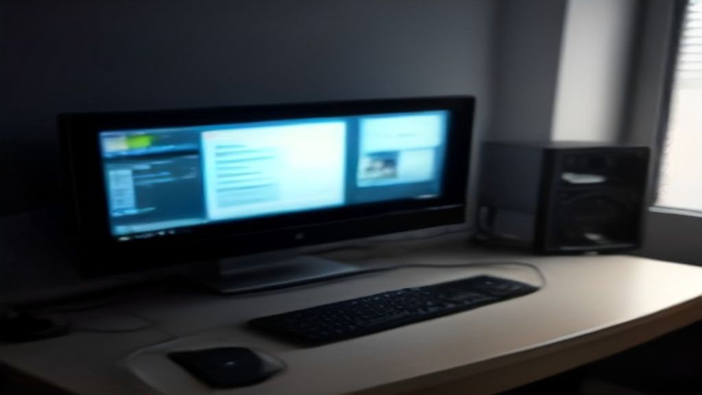 Sleek workspace with a laptop displaying upward performance graphs, gears and a speedometer suggesting optimization and tuning