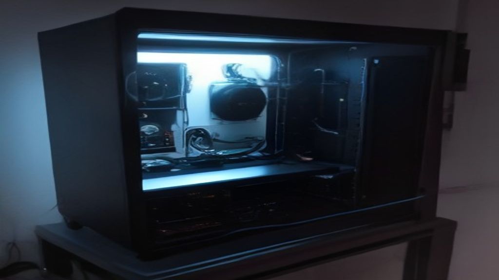 Modern server room with glowing servers and real-time performance metrics displayed on sleek monitors
