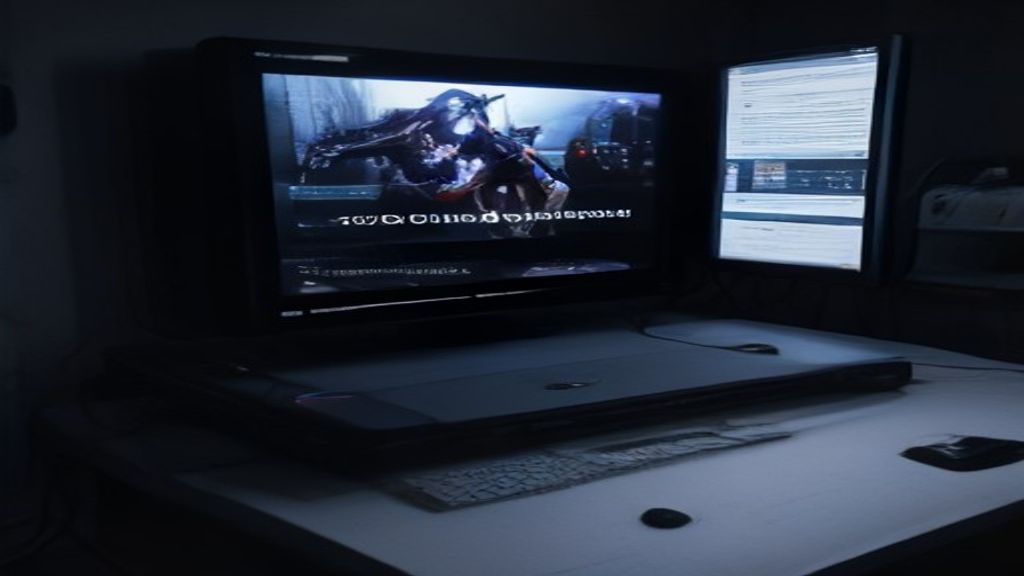 Sleek dark workspace with glowing benchmark charts, a code editor, and floating performance graphs on a holographic display