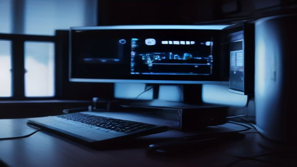 Modern data center with glowing server racks and holographic performance metrics dashboard