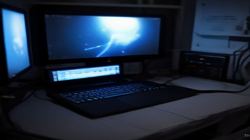 A sleek dashboard showing real-time performance metrics with charts and graphs on multiple monitors in a modern server room
