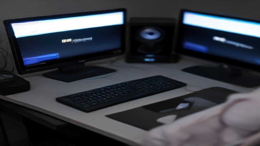 Abstract visualization of tech performance optimization showing glowing data streams and benchmark charts on a dark blue background.