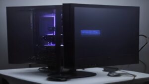 A futuristic data dashboard showing soaring performance graphs, sleek server racks, and a glowing digital clock indicating 2026 milestones