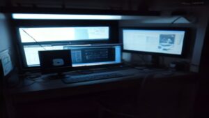 A modern data center rack with glowing servers, illustrating high-performance computing and optimization