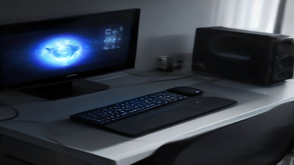 Modern tech workstation with dual monitors displaying performance graphs code editor and optimization dashboard tools.