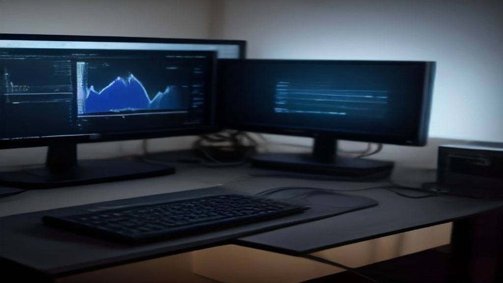 Futuristic AI interface with glowing neural networks, digital circuit patterns, and holographic data streams in a modern tech workspace