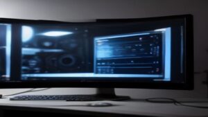 A split-screen view showing two server icons, one labeled shared hosting and the other VPS, with a glowing comparison arrow between them
