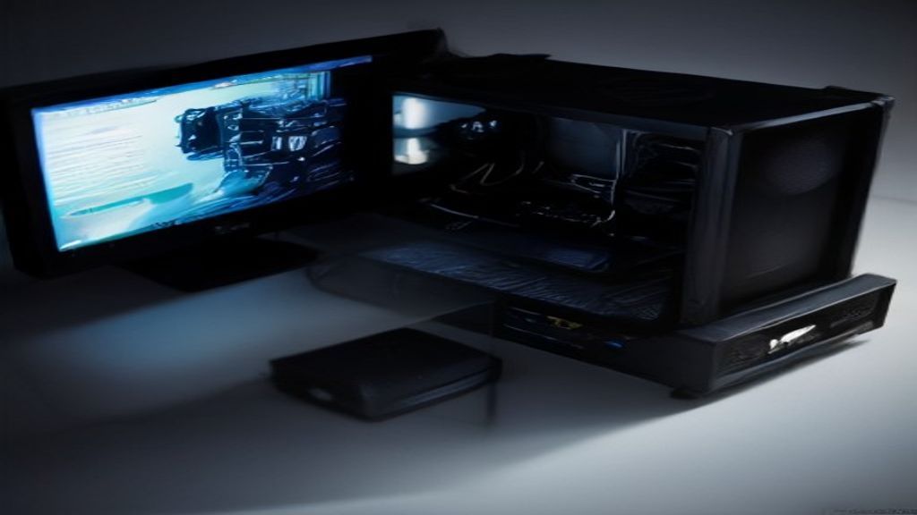 High-performance computing cluster displaying real-time benchmark metrics on advanced monitors