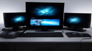 A sleek modern gaming interface displaying performance metrics, with vibrant colors and smooth UI elements on a high‑resolution monitor