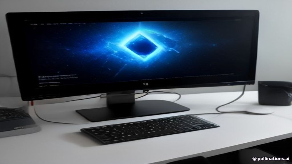 A clean desktop workspace with a blue glass interface, performance charts, and modern productivity apps